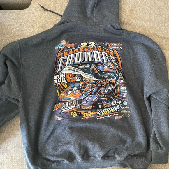 Nascar, thunder, racing pullover hoodie, big dog, 2X - like new - Picture 5 of 5